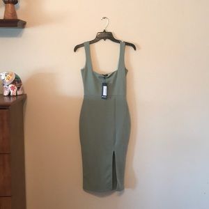NWT Nasty Gal Sage Green Midi Dress